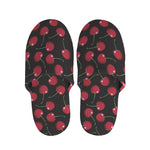Red Cherry Pattern Print Slippers