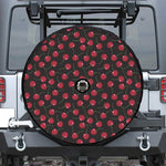 Red Cherry Pattern Print Tire Cover With Camera Hole