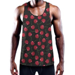 Red Cherry Pattern Print Training Tank Top