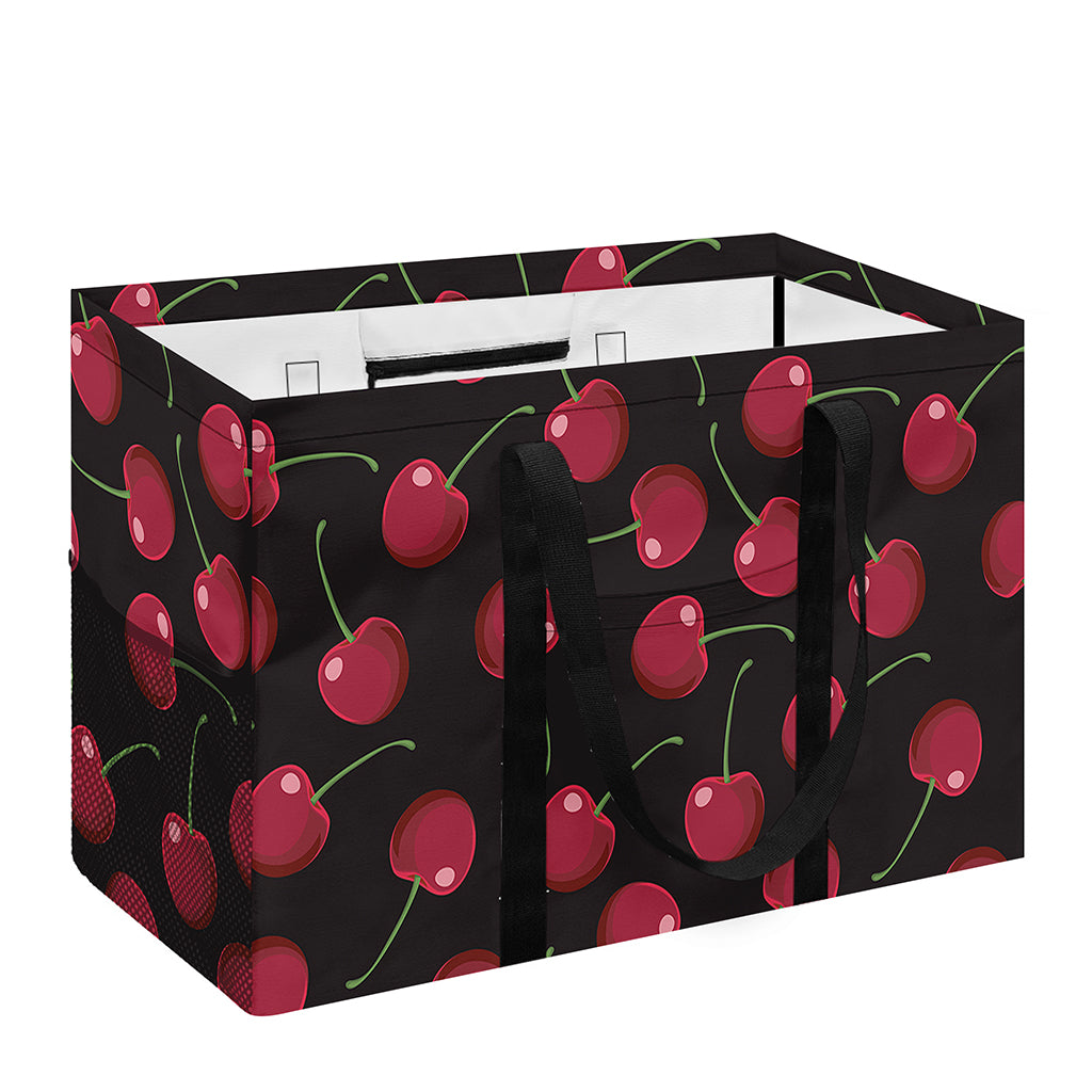 Red Cherry Pattern Print Utility Tote Bag