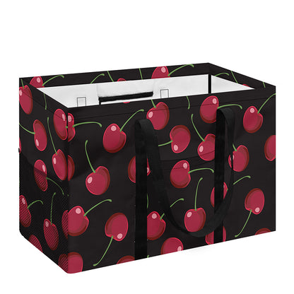 Red Cherry Pattern Print Utility Tote Bag