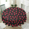 Red Cherry Pattern Print Waterproof Round Tablecloth