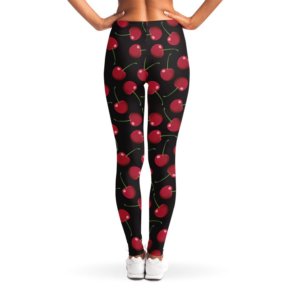 Red Cherry Pattern Print Women's Leggings
