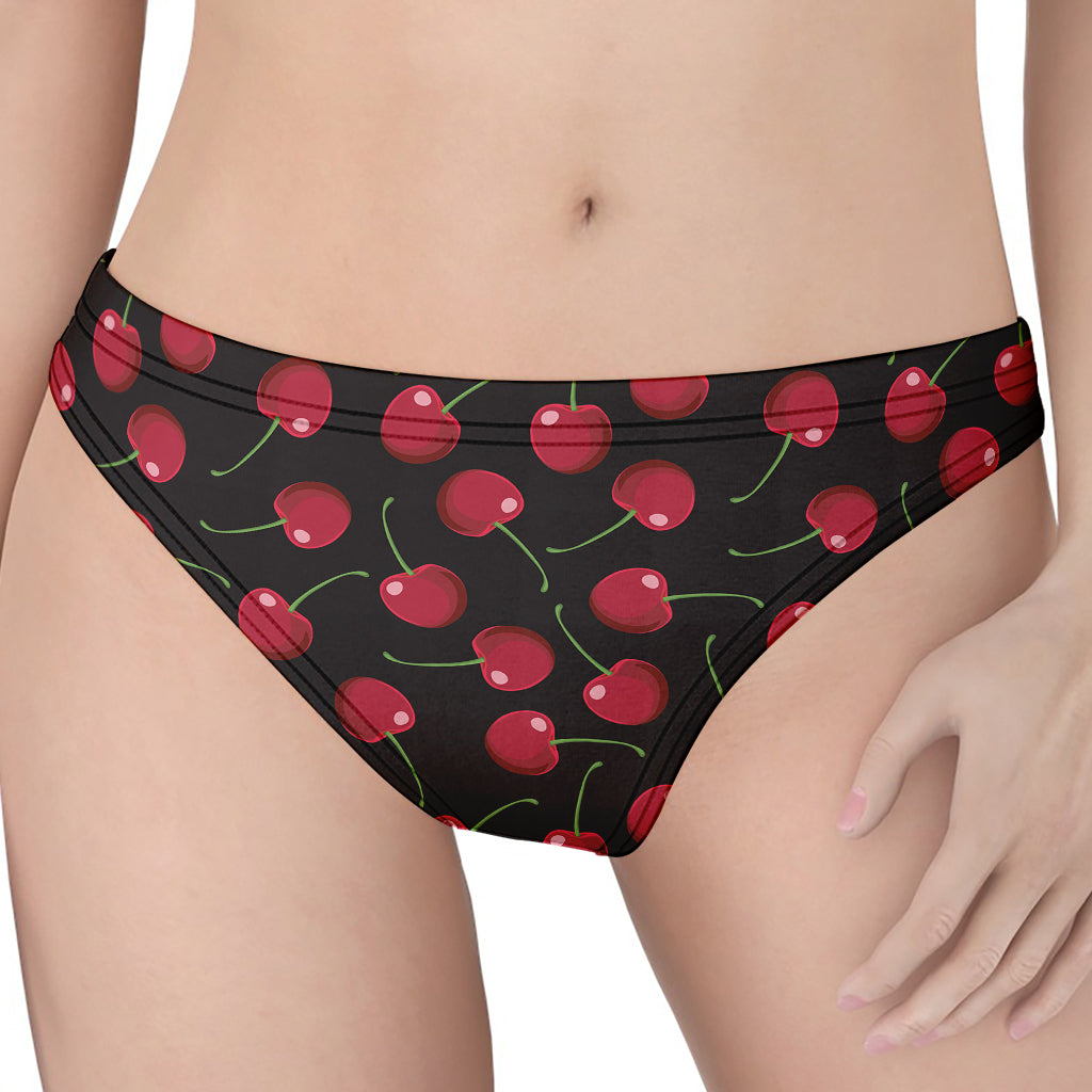 Red Cherry Pattern Print Women's Thong