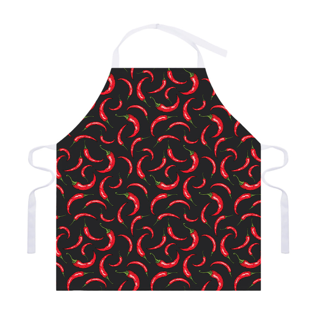 Red Chili Peppers Pattern Print Adjustable Apron