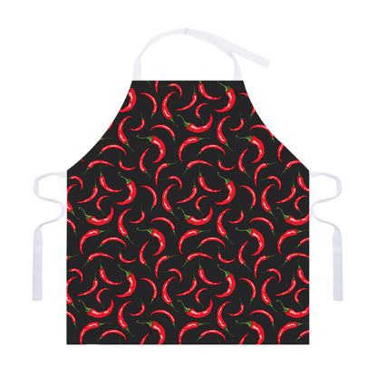Red Chili Peppers Pattern Print Adjustable Apron