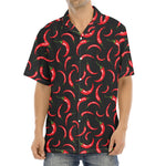 Red Chili Peppers Pattern Print Aloha Shirt