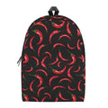 Red Chili Peppers Pattern Print School Backpack