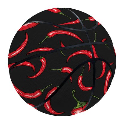 Red Chili Peppers Pattern Print Basketball