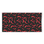 Red Chili Peppers Pattern Print Beach Towel