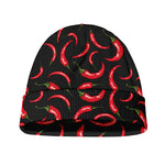 Red Chili Peppers Pattern Print Beanie