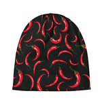 Red Chili Peppers Pattern Print Beanie