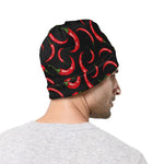 Red Chili Peppers Pattern Print Beanie