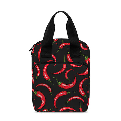 Red Chili Peppers Pattern Print Bible Tote Bag
