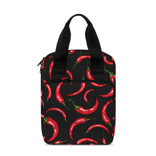 Red Chili Peppers Pattern Print Bible Tote Bag