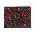 Red Chili Peppers Pattern Print Bifold Wallet