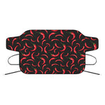 Red Chili Peppers Pattern Print Car Windshield Snow Cover