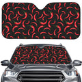 Red Chili Peppers Pattern Print Car Windshield Sun Shade