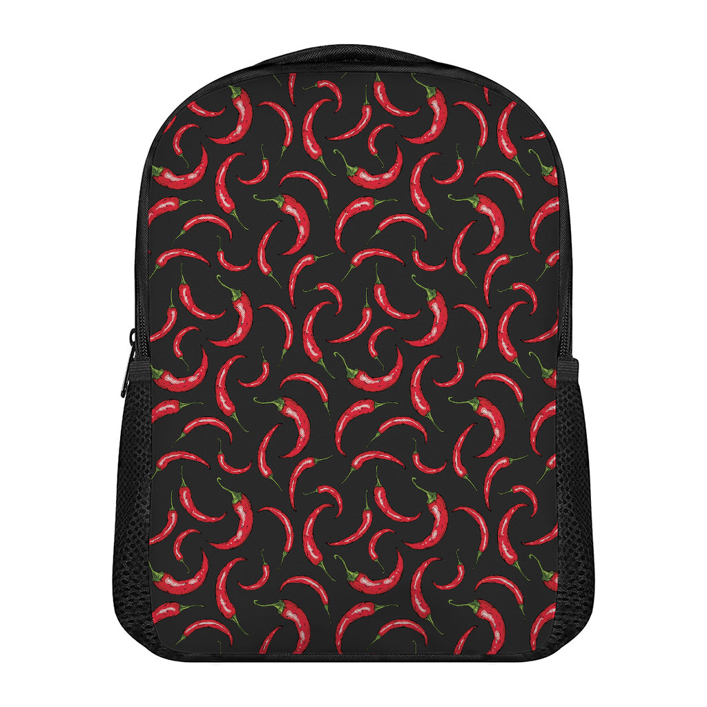 Red Chili Peppers Pattern Print Casual Backpack