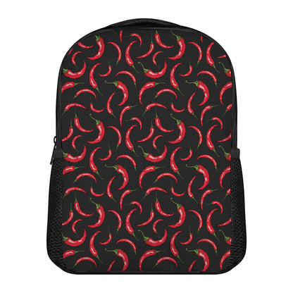 Red Chili Peppers Pattern Print Casual Backpack