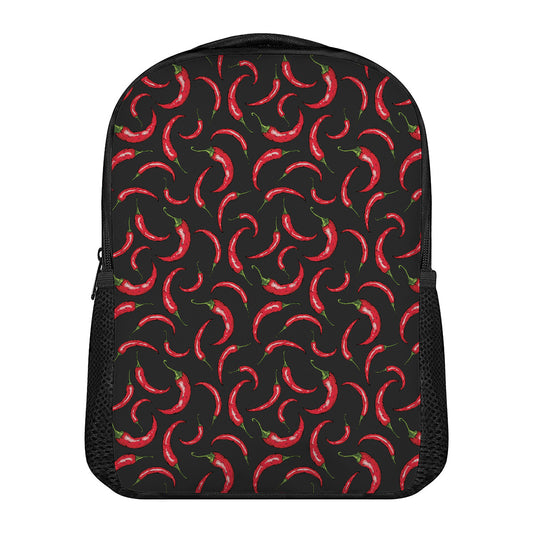 Red Chili Peppers Pattern Print Casual Backpack