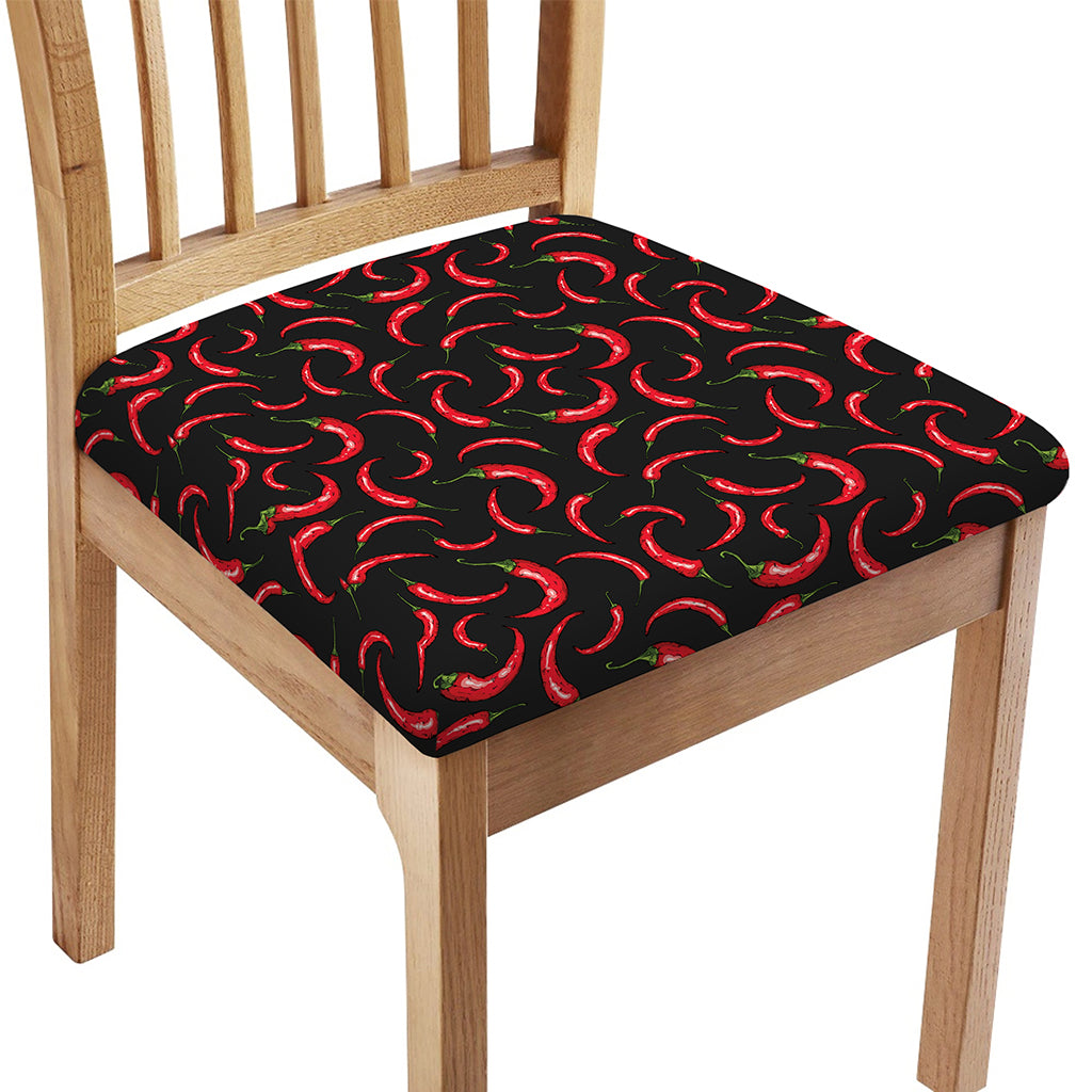Red Chili Peppers Pattern Print Chair Cushion Cover