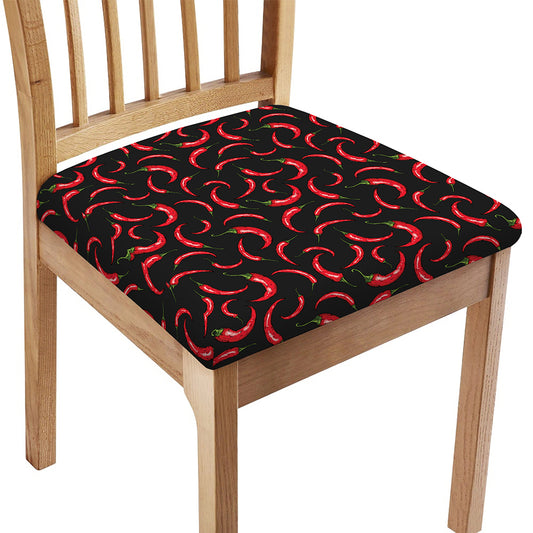 Red Chili Peppers Pattern Print Chair Cushion Cover