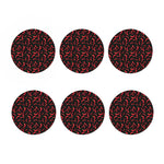 Red Chili Peppers Pattern Print Coaster Set