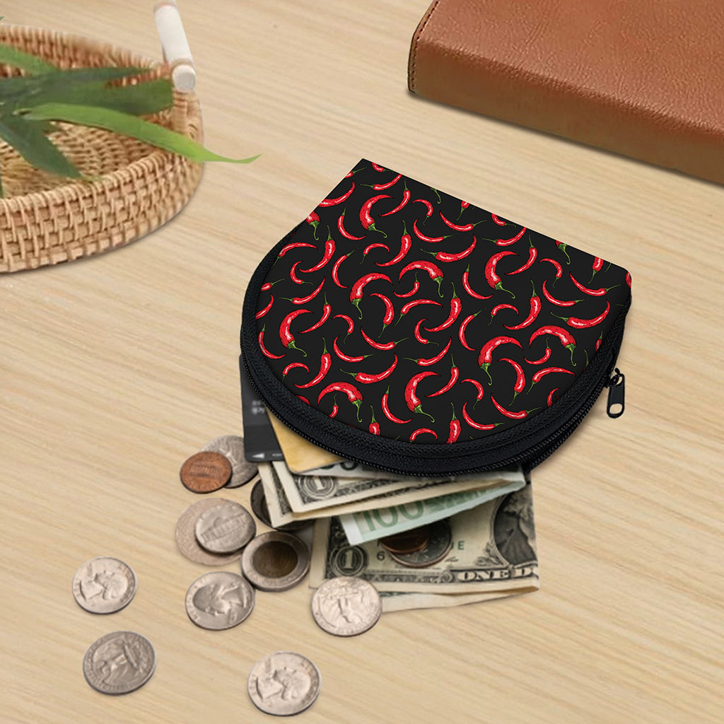 Red Chili Peppers Pattern Print Coin Purse