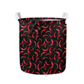Red Chili Peppers Pattern Print Collapsible Laundry Basket