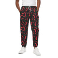 Red Chili Peppers Pattern Print Cotton Sweatpants