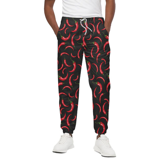 Red Chili Peppers Pattern Print Cotton Pants