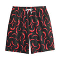 Red Chili Peppers Pattern Print Cotton Shorts
