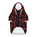 Red Chili Peppers Pattern Print Dog Zip Up Hoodie
