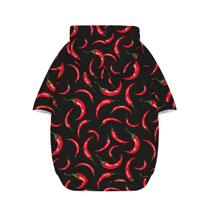 Red Chili Peppers Pattern Print Dog Zip Up Hoodie