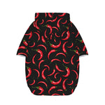 Red Chili Peppers Pattern Print Dog Zip Up Hoodie