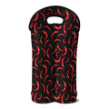 Red Chili Peppers Pattern Print Double Neoprene Wine Tote
