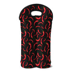 Red Chili Peppers Pattern Print Double Neoprene Wine Tote