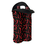 Red Chili Peppers Pattern Print Double Neoprene Wine Tote