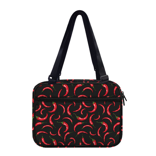 Red Chili Peppers Pattern Print Double Strap Bible Bag