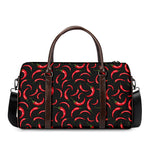 Red Chili Peppers Pattern Print Duffle Bag