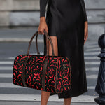 Red Chili Peppers Pattern Print Duffle Bag