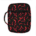 Red Chili Peppers Pattern Print Front Pocket Bible Bag
