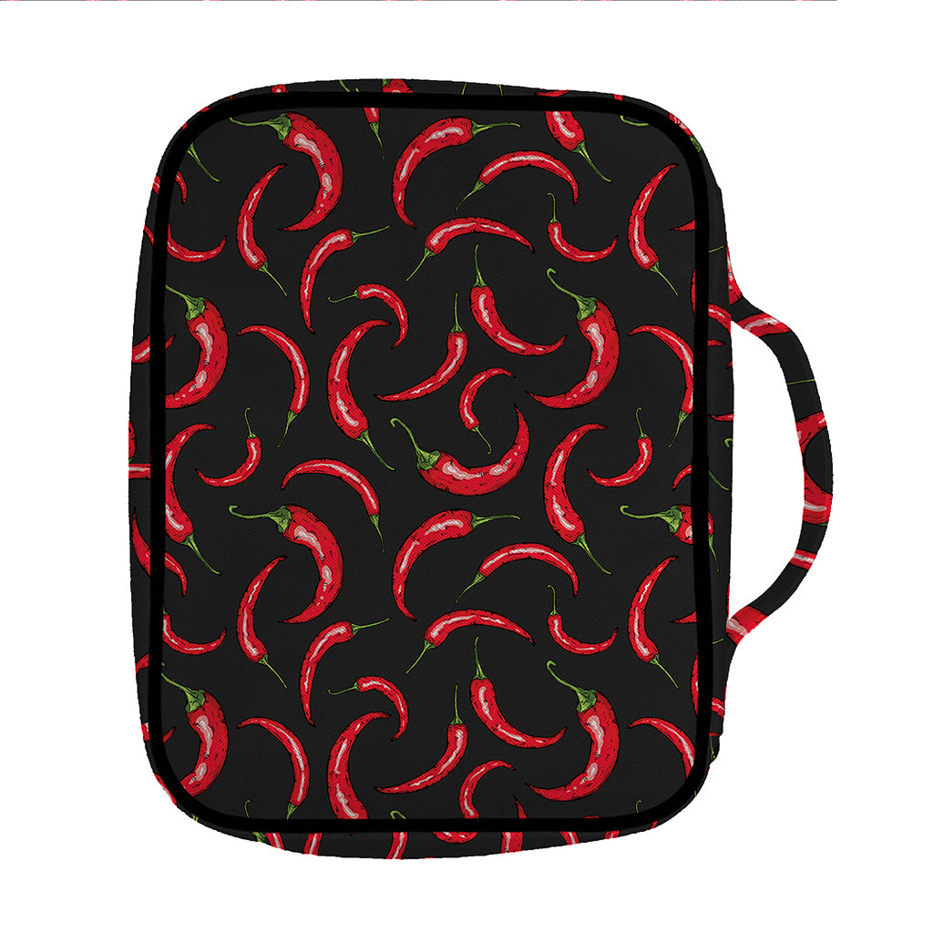 Red Chili Peppers Pattern Print Front Pocket Bible Bag