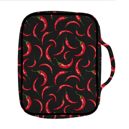 Red Chili Peppers Pattern Print Front Pocket Bible Bag