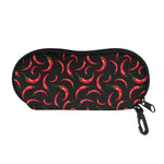 Red Chili Peppers Pattern Print Glasses Case