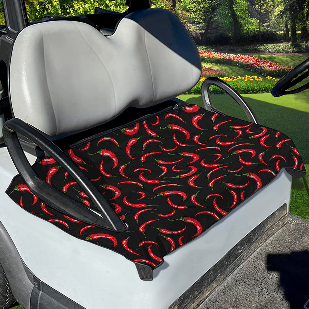 Red Chili Peppers Pattern Print Golf Cart Seat Cover