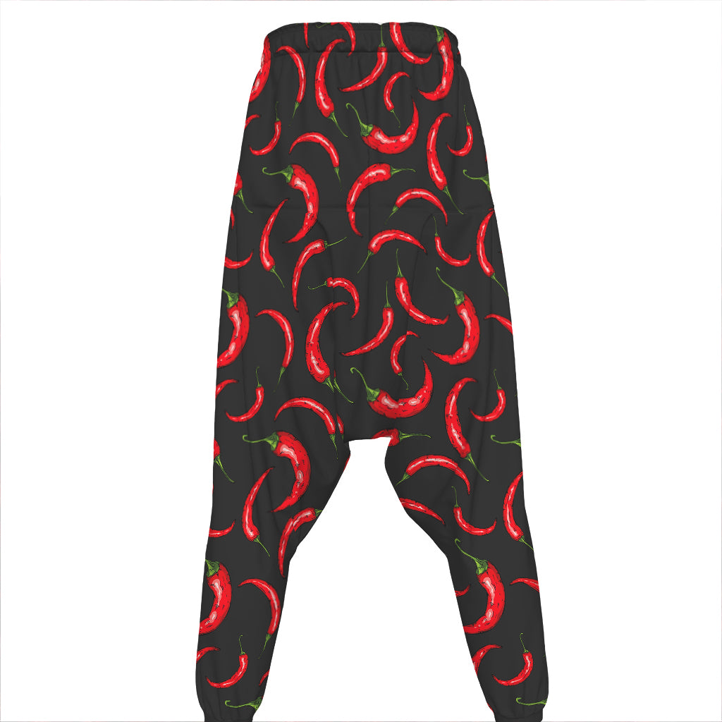 Red Chili Peppers Pattern Print Hammer Pants