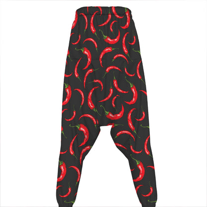 Red Chili Peppers Pattern Print Hammer Pants