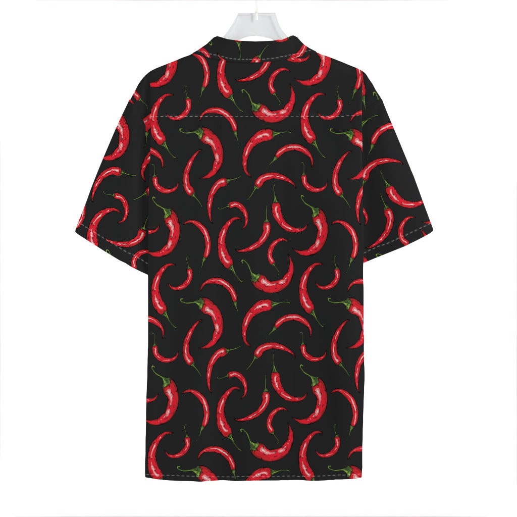 Red Chili Peppers Pattern Print Hawaiian Shirt